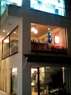 公家芋茶屋にクリスマスツリー